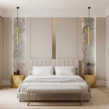 Lampa Sufitowa wisząca LED Tuba ZŁOTA nowoczesna G9 LOFT LX-1143 LEDLUX