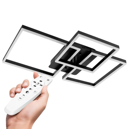 Lampa Sufitowa Wisząca LED Geometryczna LX- 918 120W+ Pilot Czarna 3000k-6000k LEDLUX