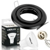 Zestaw Oprawa Halogenowa Ruchoma Okrągła CT- 15 Czarna + Żarówka GU10 6,5W biała nutralna LEDLUX