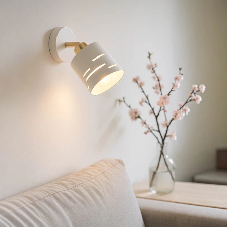 Kinkiet ścienny lampa sufitowa 2w1 E27 biały złoty nowoczesny wewnętrzny LX1432