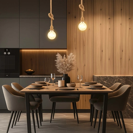 Lampa WISZĄCA sufitowa Oprawa żarówki Lina konopna BOHO 90cm SZNUR jutowy LX1435