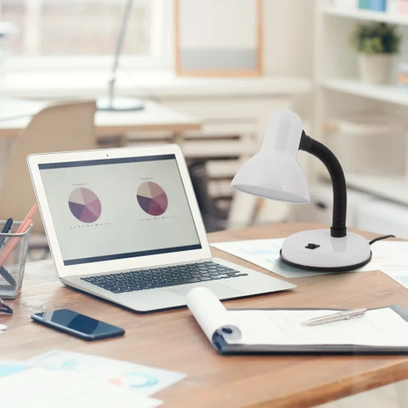 LAMPKA BIURKOWA LED LX-1812 Biała Regulowana Szkolna LEDLUX