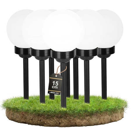 Lampa Solarna LED biała kula 15cm LSOL-002 LEDLUX