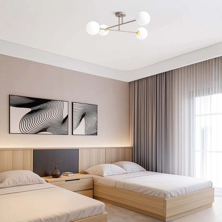 Lampa Wisząca Sufitowa Plafon Żyrandol Beżowa Ecru Kaszmir Loft Edison LX1404