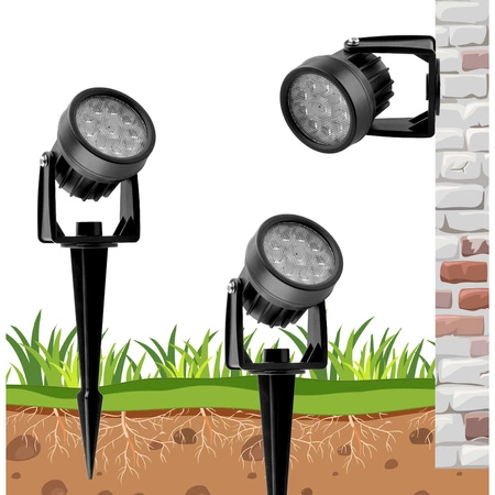 2x Reflektor Ogrodowy LED Wbijany SOLARNY Szpikulec Lampa Solarna IP44 LSOL-045