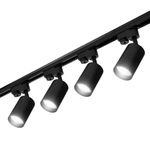 Zestaw Szyna Oświetleniowa Listwa 2m Czarna + 4x Reflektor Szynowy Spot Czarny LEDLUX
