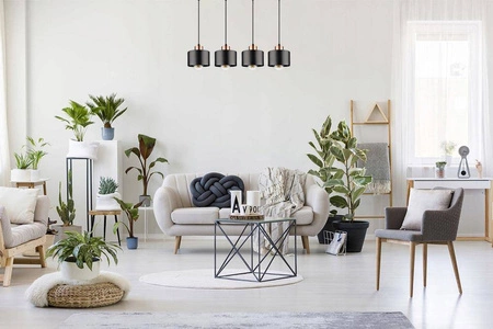 Lampa Wisząca LX- 1100 Czarna + Miedź 4x E27 LEDLUX