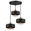 Lampa Wisząca LX- 1185 Czarna + Miedź 3x E27 LEDLUX