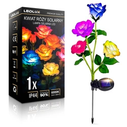 Lampa solarna LED ogrodowa wbijana KWIAT ROŻA KOLOROWE Róże LEDLUX LSOL-048 LEDLUX