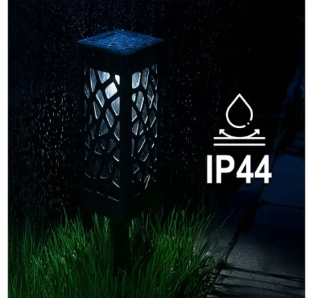 Lampa Solarna Ogrodowa LED Wbijana Do Ogrodu Zewnętrzna Barwa Zimna Wzorek Latarenka Dekoracyjna LSOL-053 LEDLUX