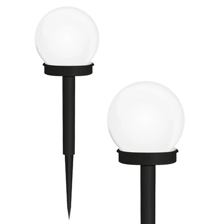 8x Lampa Solarna LED biała kula 10cm LSOL-001 LEDLUX