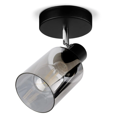 Lampa Sufitowa Wisząca Kinkiet 2w1 Szklana Nowoczesna do Salonu E27 Czarna LX-1093 LEDLUX