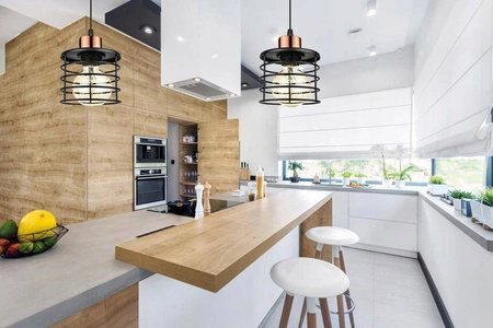 Lampa Wisząca LX- 1077 Czarna + Miedź 1x E27 LEDLUX