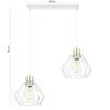 Lampa Wisząca LX- 1347 Biała + Złoto 2x E27 LEDLUX