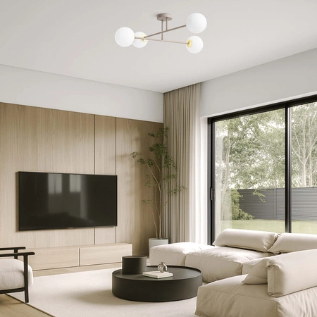 Lampa Wisząca Sufitowa Plafon Żyrandol Beżowa Ecru Kaszmir Loft Edison LX1404