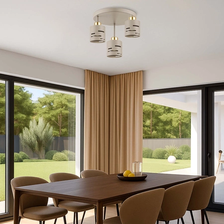 Lampa Wisząca Sufitowa Żyrandol Beżowa Ecru Kaszmir LX1431