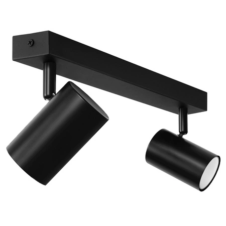 LAMPA SUFITOWA 2xGU10 czarna regulowana SPOT oprawa halogenowa natynkowa OPN-002 2x GU10 BLACK