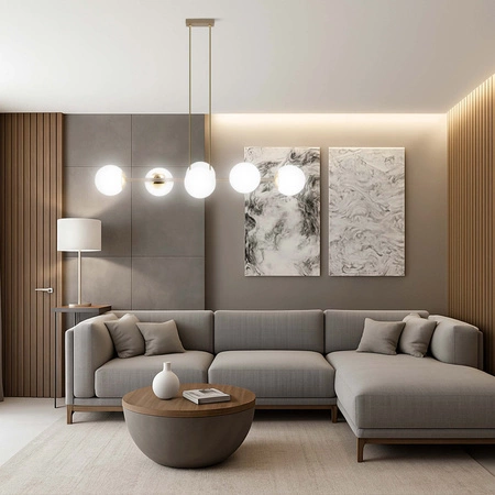 Lampa Wisząca Sufitowa Plafon Żyrandol Beżowa Ecru Kaszmir Loft Edison 6x E27 LX1403