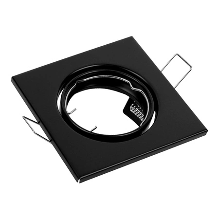 Zestaw 6x Oprawa Halogenowa CT- 001 Czarna Kwadratowa + Żarówka GU10 10W biała ciepła LEDLUX