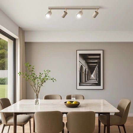 Lampa Sufitowa Żyrandol Plafon Beżowa Kaszmir GU10 8370-4 BEIGE + GOLD