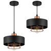 Lampa Wisząca LX- 1187 Czarna + Miedź 1x E27 LEDLUX
