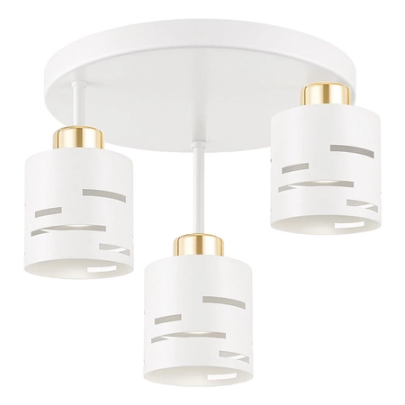 Lampa Wisząca Sufitowa Żyrandol Biała Złota LX1431