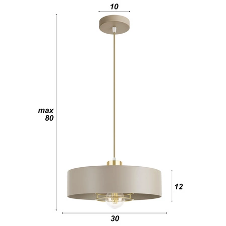 Lampa wisząca sufitowa nowoczesna 1xE27 ZŁOTA beżowa GLAMOUR nowoczesna LX-1127