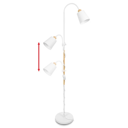 Lampa Podłogowa stojąca 2xE27 nowoczesna Regulowana do salonu Loft LPD-005 WHITE E27 LEDLUX