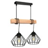 Lampa Wiszaca LX- 1395 Czarna + Drewno 3x E27 LEDLUX