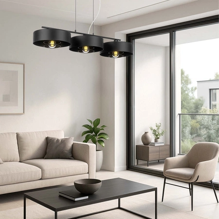 Lampa Wisząca LX- 1091 Czarna 3x E27 LEDLUX