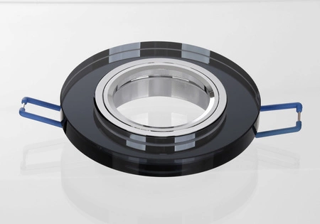 Zestaw 6x Oprawa Halogenowa Szklana LX- 7002 Czarna Okrągła + Żarówka GU10 7,5W biała zimna LEDLUX