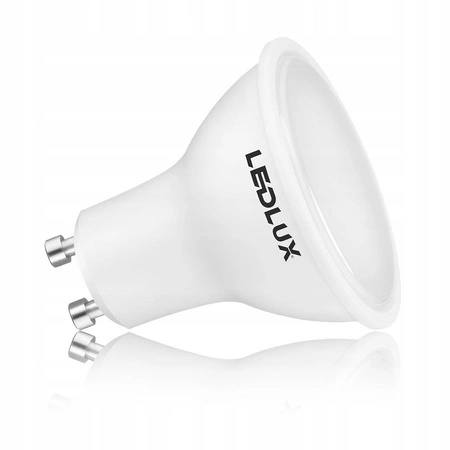 Zestaw 6x Oprawa Halogenowa Szklana LX-6002 Czarna Kwadratowa + Żarówka GU10 2,5W biała neutralna LEDLUX