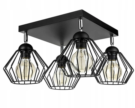 Lampa Sufitowa LX- 1088 Czarna 4x E27 LEDLUX