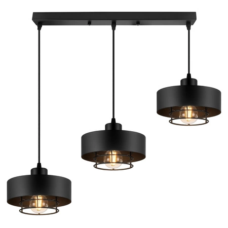 Lampa Wisząca LX- 1186 Czarna 3x E27 LEDLUX
