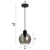 Lampa Wisząca LX- 1136 Czarna 1x E27 LEDLUX