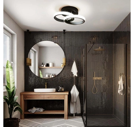 Lampa Sufitowa Wisząca LED Dwa Koła LX- 937 18W Czarna 4000K LEDLUX