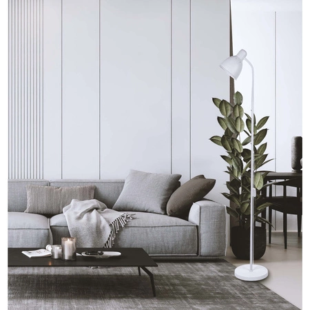 Lampa Podłogowa Biała Regulowana, Klosz E27 na Elastycznym Ramieniu LPD-002 E27 LEDLUX