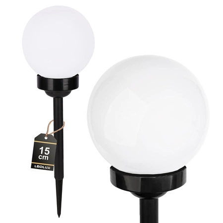 Lampa Solarna LED biała kula 15cm LSOL-002 LEDLUX