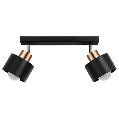 Lampa Sufitowa LX-1107 Czarna + Miedź 2x E27 LEDLUX