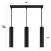 Lampa Sufitowa Wisząca Żyrandol Plafon Tuba Tuby metalowa Czarna LED LX-1353 Czarna 3x GU10 LEDLUX