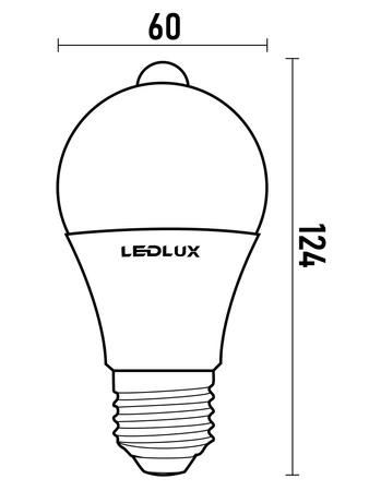 Żarówka LED E27 PIR A60 12W biała neutralna czujnik RUCHU ZMIERZCHU LEDLUX