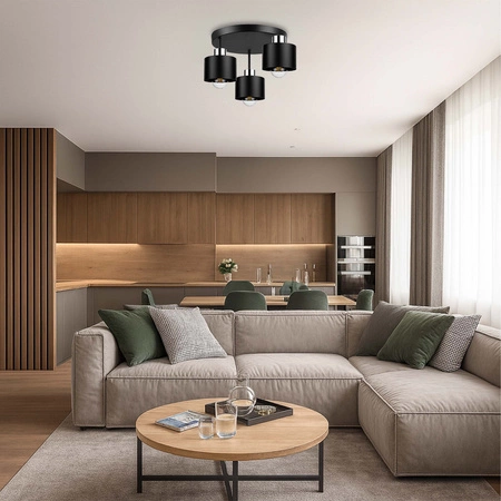 Lampa Sufitowa LX- 1020 Czarna + Chrom 3x E27 LEDLUX