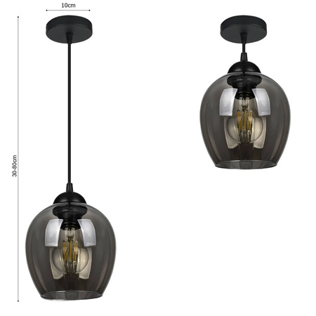 Lampa Wisząca LX-1281 Czarna 1x E27 LEDLUX
