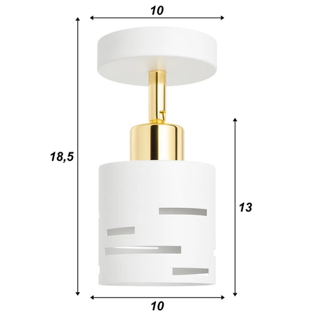Kinkiet ścienny lampa sufitowa 2w1 E27 biały złoty nowoczesny wewnętrzny LX1432