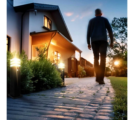 Lampa Ogrodowa Stojąca Słupek E27 LX-910 BLACK 60cm PIR LEDLUX