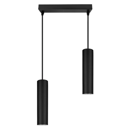 Lampa Sufitowa Wisząca Żyrandol Plafon Tuba Tuby metalowa Czarna LED LX-1393 Czarna 2x GU10 LEDLUX