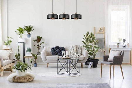 Lampa Wiszaca LX- 1186 Czarna + Miedź 3x E27 LEDLUX