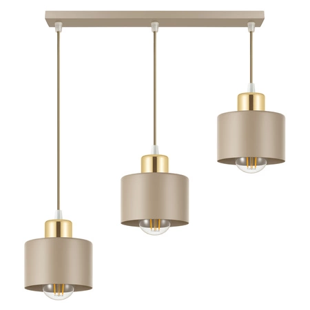 Lampa wisząca sufitowa nowoczesna 3xE27 ZŁOTA beżowa GLAMOUR nowoczesna LX-1035