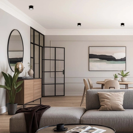 OPRAWA NATYNKOWA Sufitowa HALOGENOWA TUBA LED GX53 Walec SPOT Nowoczesna OPN-014 Czarna