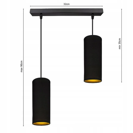 Lampa Wisząca LX- 1085 Czarna 2x E27 LEDLUX